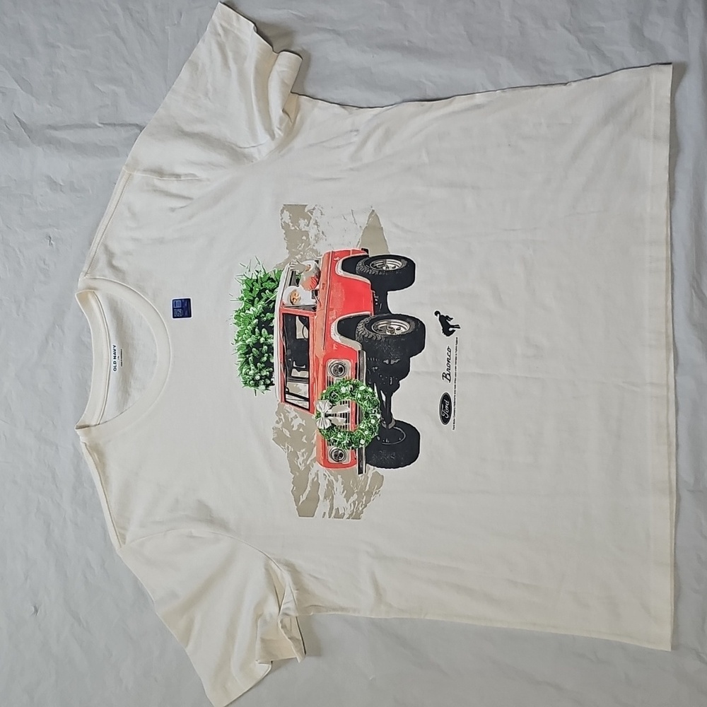 Old Navy Ford Bronco™ Santa Christmas Holiday T-Shirt Men's XXL New